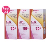 โปรโมชั่น 3 กล่อง Yura Sun Protect Smooth ยูร่า ซัน ครีมกันแดด SPF50+ PA+++ 20g. Yura 3 กล่อง