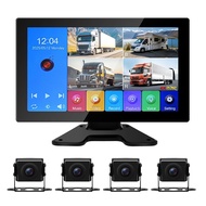 4 Channel Backup Camera Dash Cam 10.1" 1080p IP69 Waterproof DVR Recording Playback rv Camera System