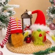 Christmas Decoration Rudolph Figure Gnome Doll Grinch Green Plush Ornament for Holiday Display