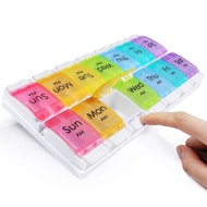 Large Pill Organizer 2 Times a Day, AM PM Pill Box 7 Day, 14 Dividers 2 Week Medicine Pill dispenser