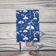 日式扇子鶴紋布書套 - A5