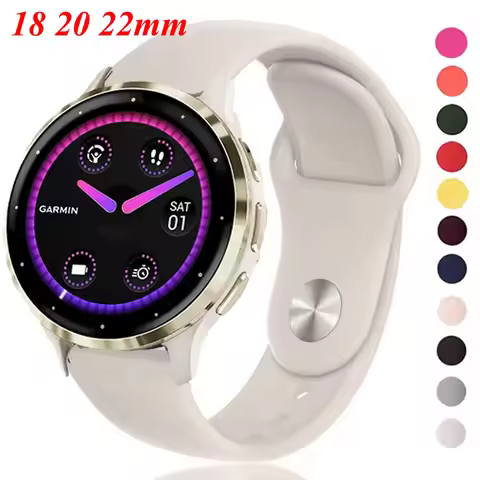 18mm Silicone Watch Band For Garmin Venu 4 41mm Venu 3S 2S/Vivoactive 4S/Forerunner 255S 265S Bracel