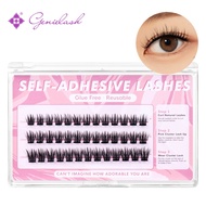 【Cool girl】GENIELASH Glue Free Self-Adhesive False Eyelash Eye Lash | No Glue Cluster Segmented Fals