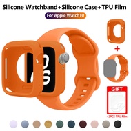 For Apple Watch Band and Case Set Butterfly Buckle Silicone Strap + Soft TPU Bumper iWatch Series 10