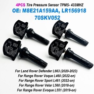 4PCS TPMS 433MHz Tire Pressure Sensor M8E21A159AA LR156918 M8E2-1A159-AA For Land Rover Defender L66