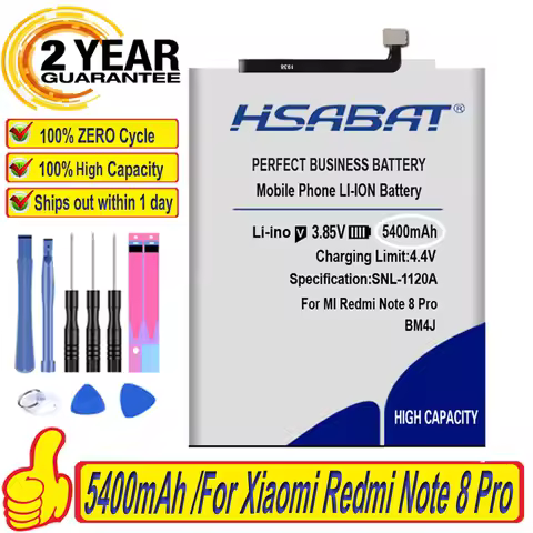 HSABAT 5400mAh BM4J BN4A BN46 Battery for Xiaomi Redmi Note 8 7 Pro / note8 Pro / Note7 / Note 8 8T