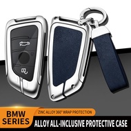 Zinc Alloy Leather Car Key Fob Case Cover Keychain For BMW F20 F40 F44 F48 F85 G01 G20 G80 G30 G31 G32 X3 X6 Remote Shel