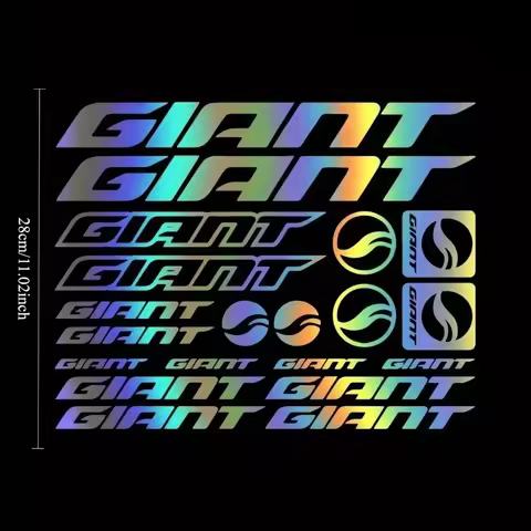 KIT GIANT Bike Stickers - Reflective Vinyl Decals for MTB BDC Bicycle Frame & Wheel Decor