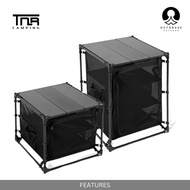 TNR CAMPING - 3U HIGH &amp; LOW STORAGE SHELF ALUMINIUM COMBINATION TABLE IRON GRILL TABLE (IGT) MODULAR SYSTEM LIGHTWEIGHT