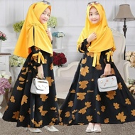 Dress Muslim Anak Perempuan Motif Bunga Elegan