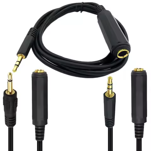 6.35mm Female to 3.5mm Male 3.5 mm Mono to 6.35 6.5 mm Plug Jack Stereo Hifi Mic Audio Extension Cab