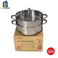 Supra Steamer Pan 40cm S/2 2-tier Steaming Pan Stainless