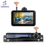 Solar Wireless Backup Camera 1080P 5" IPS Monitor &amp Auto on Off Back Up Camera Reverse Camera for