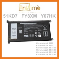 DELL 51KD7 FY8XM Y07HK P30T 051KD7 P101G battery Chromebook 11 5190 bateri Chromebook 11 3189 3181 3