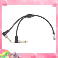 dgk1/8 Inch Socket to 1/4 Inch Plug Y Splitter Adapter Cable 0.24M 3.5mm Female Stereo to Dual 6.35m