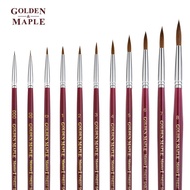 【NEW】Golden Maple Painting watercolor brush dark red wooden handle kolinsky dark brown hair artist p