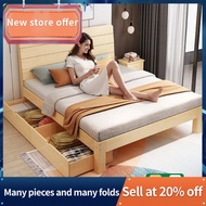 Solid Wood Bed Frame With Drawers Wooden Double Bed Frame Wood Bed Frame King/Queen/Single Bed.