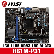 ⚡️MSI H61M-P31 H61M-P31(G3)  H61M-P31/W8 DDR3 LGA 1155  H61 H61M b75 I3 I5 I7 SATA II Used Desktop M