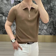 Men's Short-Sleeved T-Shirt Polo Shirt Knitwear Top Men's Summer Business Polo Polo Shirt Lapel Fashion Men's Clothing