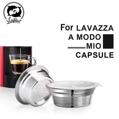 For lavazza a modo mio Machine Reusable Coffee capsule with Aluminum sticker foil Stainless Steel Re