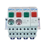 CHNT CHINT Momentary NP9 Push ปุ่มปุ่มกดสวิทช์ LED 230v Modular DIN Rail สีแดงสีเขียววงจรไฟฟ้า