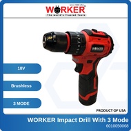 WORKER Drill Cordless Drill Battery Hand Drill Impact Drill Bateri Screwdriver Hammer Drill Bits Wit