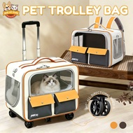 4 in 1 Foldable Pet Trolley Bag For Cats With Wheel Portable Outdoor Dog Travel Cage Pet Carrier