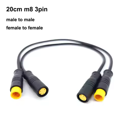 20cm 3 Pin m8 Female Male to male female Sensor Cable Electric Bicycle Motor Drive Thumb Throttle Eb