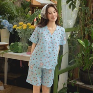 VIBES Đồ bộ Pijama ngắn cổ V chất đũi xốp Vie Mabel Py Set