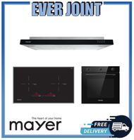 Mayer MMIH752CS [75cm] 2 Zone Induction Hob with Slider + Mayer MMSI900LEDHS [90cm] Semi-Integrated Slimline Cooker Hood + Mayer MMDO8R [60cm] Built-in Oven with Smoke Ventilation System Bundle Deal