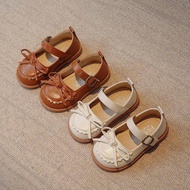 [Babe] 21-30 Kids Korean Girls British Small Leather Shoes Girls Soft-Soled Flat Shoes Anti-Slip Chi
