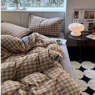 Bộ vỏ chăn ga gối cotton đũi nhật Lidaco sợi vải đanh dai hoạ tiết kẻ sọc hiện đại