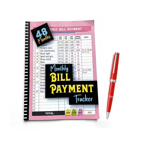 48 Months Budget Planner Monthly Bill Payment Tracker Notebook Household Expense Financial Organizer