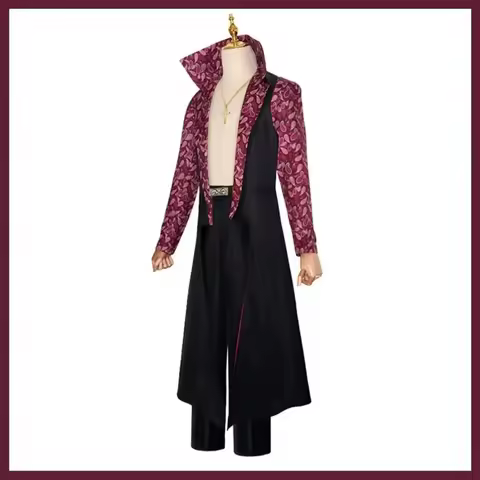 RGD4 Live Action Movies Dracule Mihawk Cosplay Costume Stand-Up Black Printing Long Sleeves Coat Tre