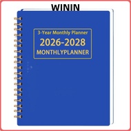 WININ 3 Years Monthly Planner, Smooth Writing 2026-2028 Calendar Book, Premium A4/A5 Annual Summary 