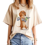 Dachshund tshirt women streetwear funny tshirt girl streetwear manga clothing