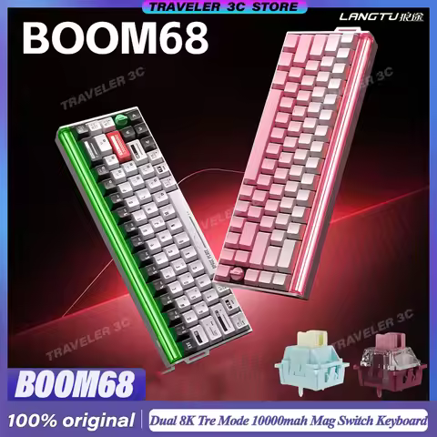 LANGTU BOOM68 Magnetic Switch Gaming Keyboard Tri-mode Wireless 8k Polling Rate 1000mah Long Enduran