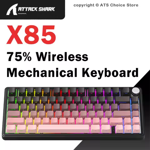 ATTACK SHARK X85 X85Pro Tri-Mode Wireless Mechanical Keyboard 82 Keys 75% Bluetooth Wird Hot Swap RG