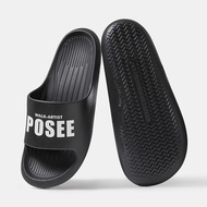 POSEE ตัวอักษรพิมพ์รองเท้าแตะเช่นเรือกล้วยในร่มผู้ชายบ้านอาบน้ำรองเท้าแตะผู้หญิงกลางแจ้ง PS4602