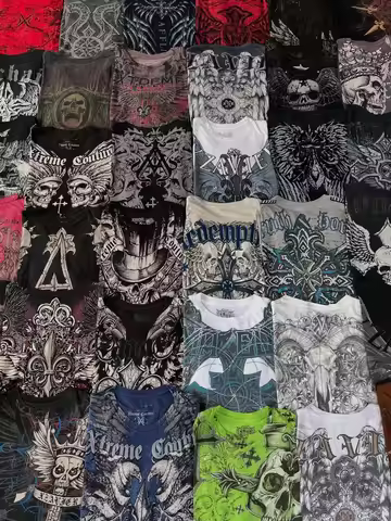 Gloomy Gothic Xtreme Short Sleeves Harajuku Street Graphic Tee Retro America Fashion Cotton T-Shirt