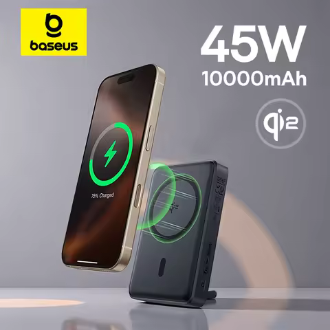 Baseus Qi2 45W Power Bank 10000mah With Kickstand For MagSafe 15W Magnetic Wireless Charging Powerba