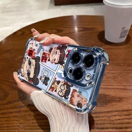 casing Oppo A3X 4G A98 5G A97 5G A78 5G A53 A33 A76 A96 A92 A52 Kartun silikon empat sudut kes telef