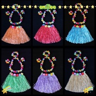 EMIL 5pc/set Grass Skirt, Hawaiian Hawaii Fancy Dress, Suit Color Decoration Plastic Fiber Full Char