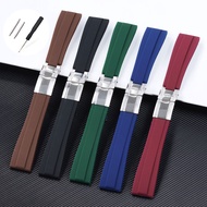 Rubber Watch Strap 20mm Silicone Watch Strap for Rolex Diving Diver Daytona Submariner Oysterflex Wa