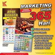 KALENDAR ISLAM 2025, KALENDAR LUNAR 2025 1 SET 50PCS