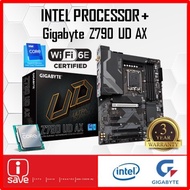 Gigabyte Z790 UD AX LGA1700 DDR5 Motherboard + Intel 12TH GEN / 13TH GEN CORE I3 / I5 / I7 / I9 CPU COMBO