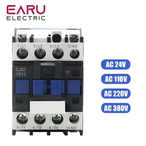 3 Phase 18A NO Coil Voltage LC1 AC Contactor 380V 220V 110V 36V 24V 50/60Hz Din Rail Mounted 3Pole+1