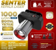 New Aoki Senter Zoom Super Terang 1000 Lumen Cahaya Putih 60 Watt Pro 20 Jam