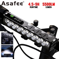 ASAFEE W617 Bicycle Light 10000LM 17-LED Dual Beam (Flood & Spot) 10000mAh 21700 Battery Type-C Rech