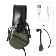 BOOIU หมวกกันน็อคยุทธวิธี Earmuffs พับยิง Earmuffs ไม่มีการลดเสียงรบกวน 3.5 มม.อินเทอร์เฟซ Link โทรศ